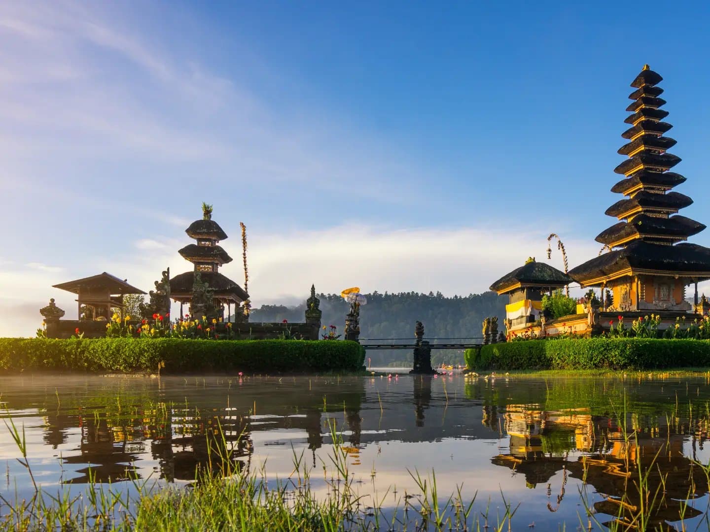 Participants at a Balinese temple on a 4titude supported holiday