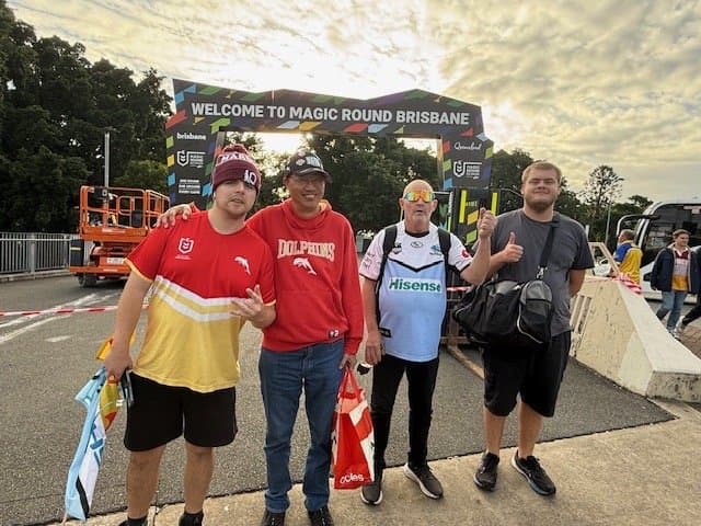 Participants at Suncorp Stadium for NRL Magic Round on a 4titude supported holiday