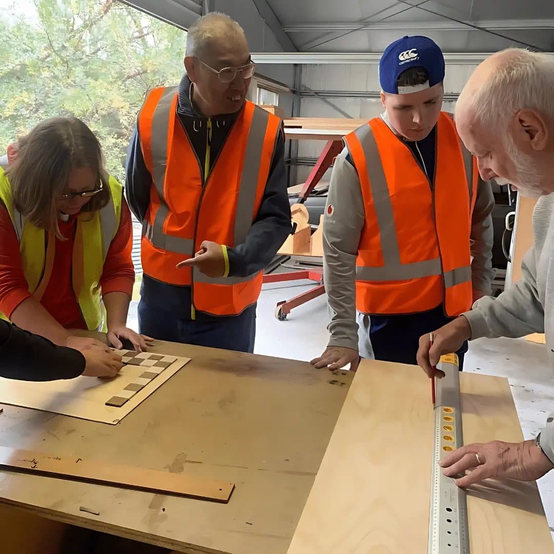 4titude participants in the woodwork skills development program
